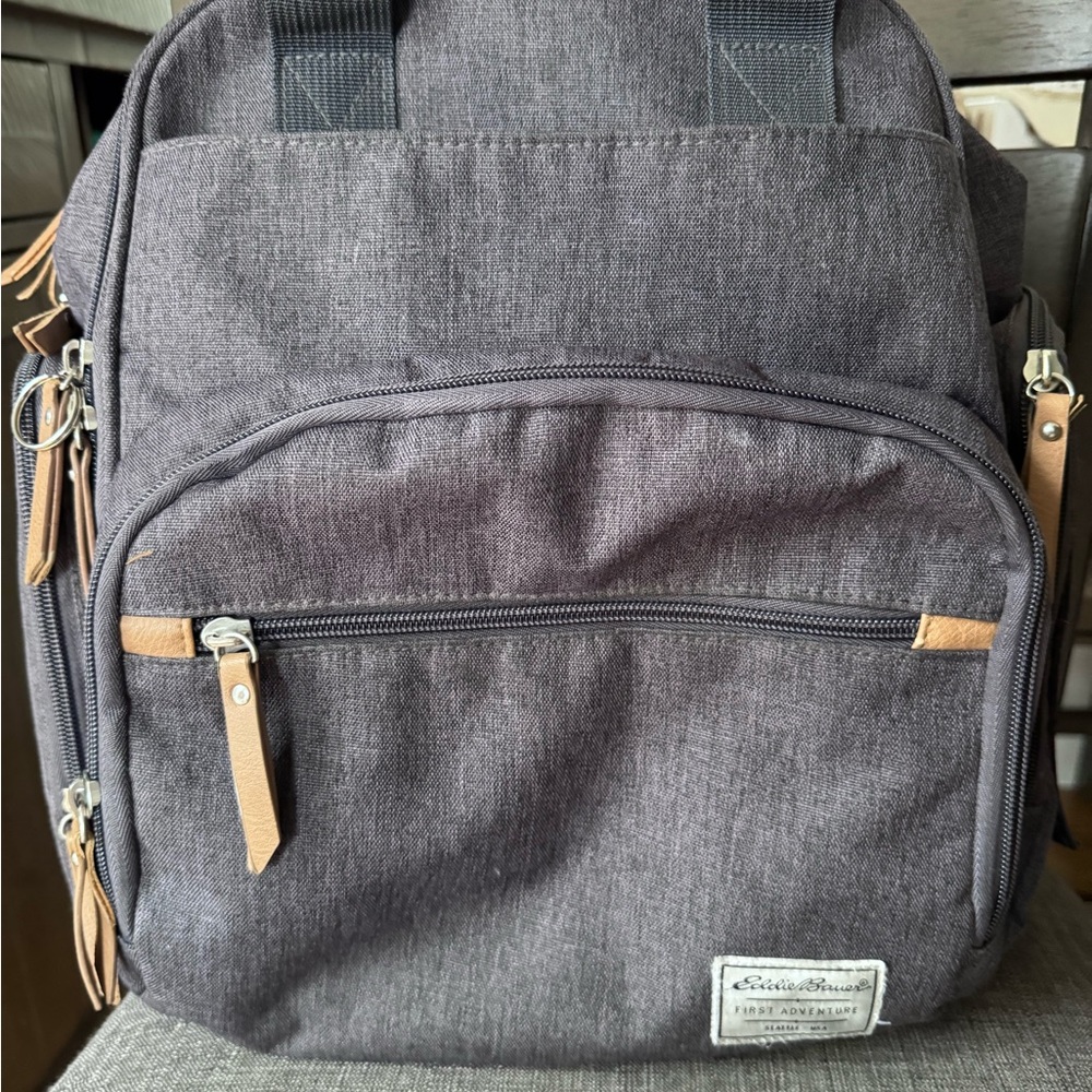 Eddie Bauer Dark Gray and Tan Baby Bag
